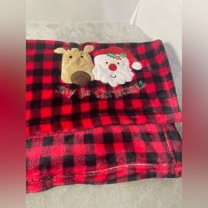 My first Christmas Red and Black Plaid Christmas Blanket